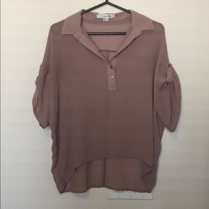 Mauve half button collared Forever 21 blouse